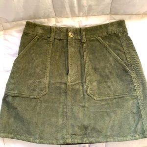 Olive corduroy skirt